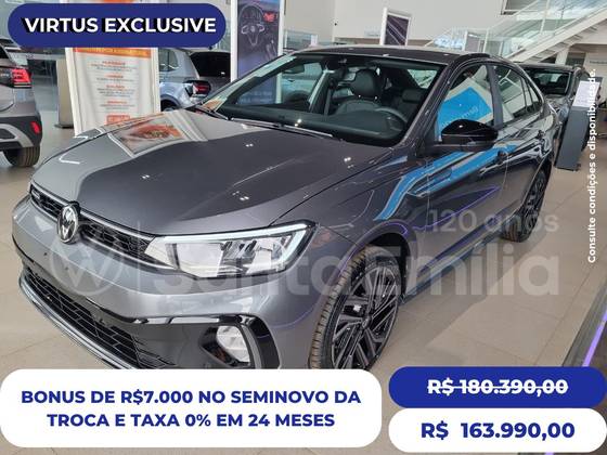 VOLKSWAGEN VIRTUS 1.4 250 TSI EXCLUSIVE AUTOMÁTICO VOLKSWAGEN VIRTUS 1.4 250 TSI EXCLUSIVE AUTOMÁTICO